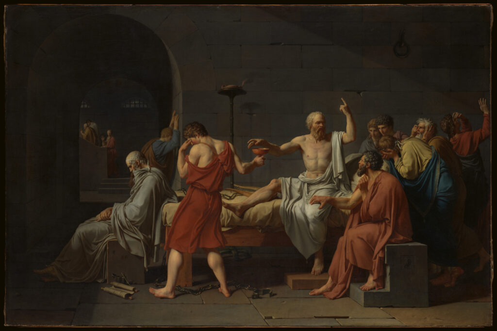 "The Death of Socrates" 1787 by Jacques Louis David  